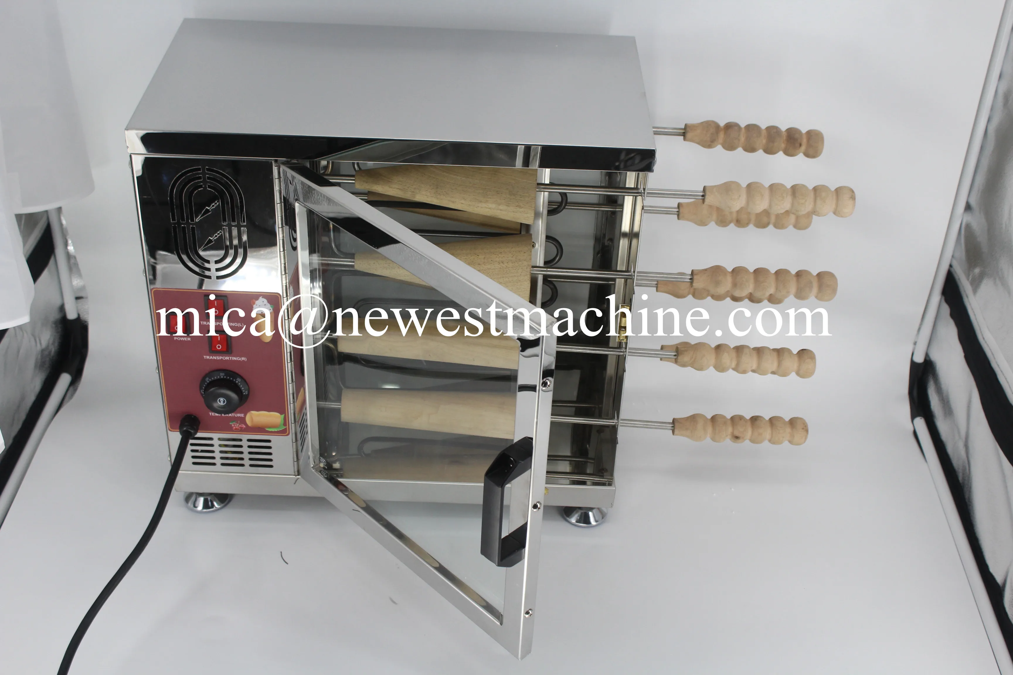 8 &16 Rollers 110v 220v Electric Ice Cream Cone Chimney Cake Kurtos