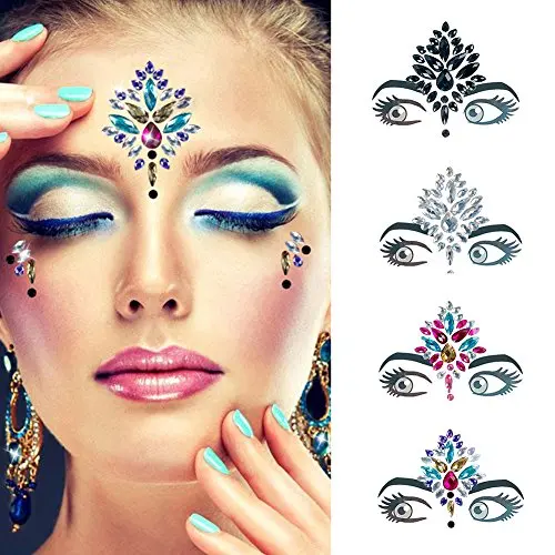 

Fashion Festival Party Jewelry Sticker Rhinestone Crystal Face Stickers Face Jewels Gems Glitter
