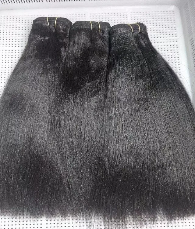 

Raw Light Yaki Relaxed Straight Hair Bunldes Cuticle Aligned Steamed Processed Raw Chinese Hair Weft Extension