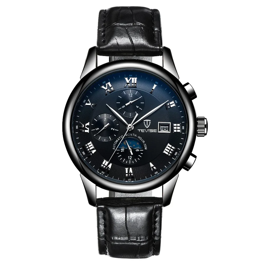 

2018Tevise New Brand Men's Fashion Leisure Black Watch,Automatic Watch With A Day/Date Chronograph Function, Any color are available