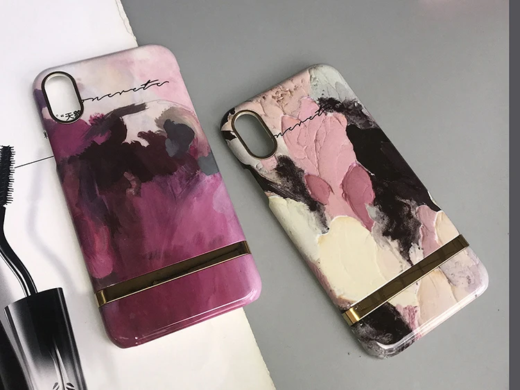 Marble gold strip hard shell PC mobile phone case for iphone XR