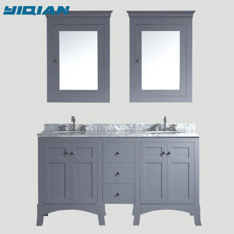 
Top sale Modular Hotel vanity items Commercial Antique Wooden bathroom cabinetsYQ-7044 