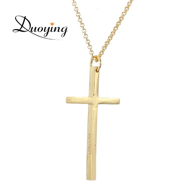 

Cross Personalized Necklace Faith Tiny Elegant Beauty Necklace Long Custom Name Thin Cross Necklace Jewelry, Silver/gold/ rose gold plated