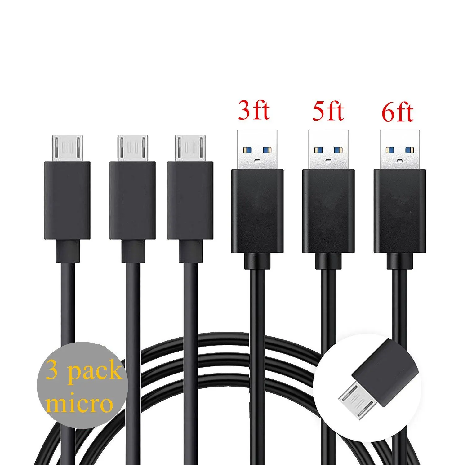 Kindle Fire 3ft Fast Charge USB Cord for Amazon Kindle Fire HD 8 HD8