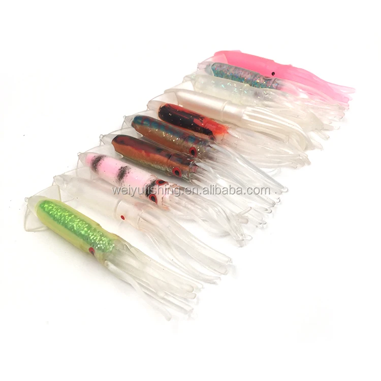 9cm Pvc Soft Squids Swim Bait Soft Plastic Lures Saltwater Tuna Fishing Tackle Fishing Lures