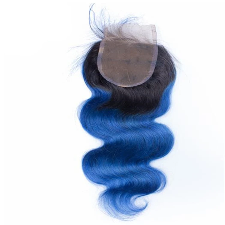 High Quality 9a Grade Bangs Lace Closure Dark Blue Black Braiding