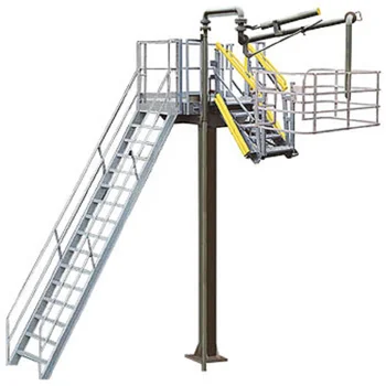 Movable Ladder With Safety Cage For Access The Top Of Tanker Truck Or ...