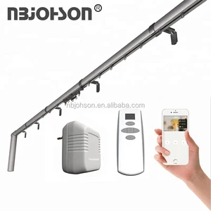 Image of Smart Home System Motorized Center Opening Electric Curtain Rod 118-236 inch