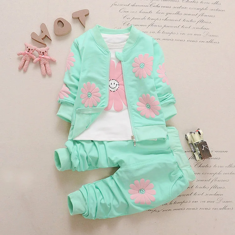 

New arrival spring and autumn soft and comfortable baby girl clothes baby clothes set, As for picture