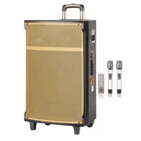 

NEW ARRIVAL Professional 12inch Wooden Trolley Speakers With Handle And Wheels With Wireless Microphone