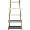 Decorative Bamboo and MDF 5 Tires Corner Storage Shelf Unit in White