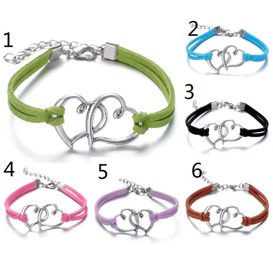 

Heart-shaped leather bracelet heart bracelet best gift for girls, N/a