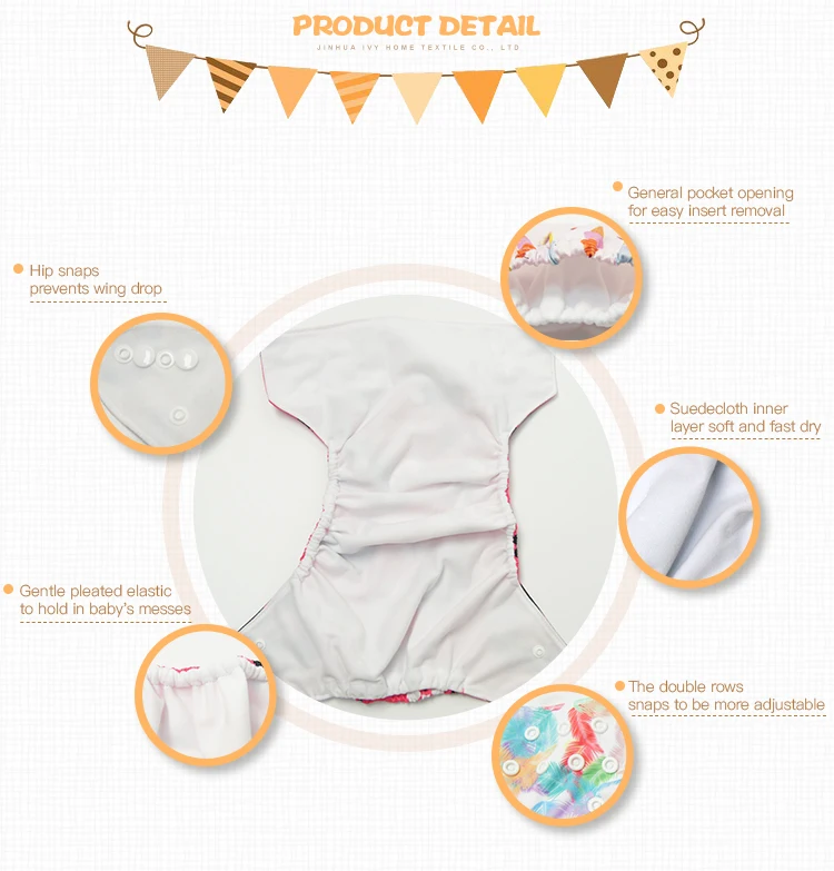 Wholesale Reusable Cute Personalized Cloth Diapers