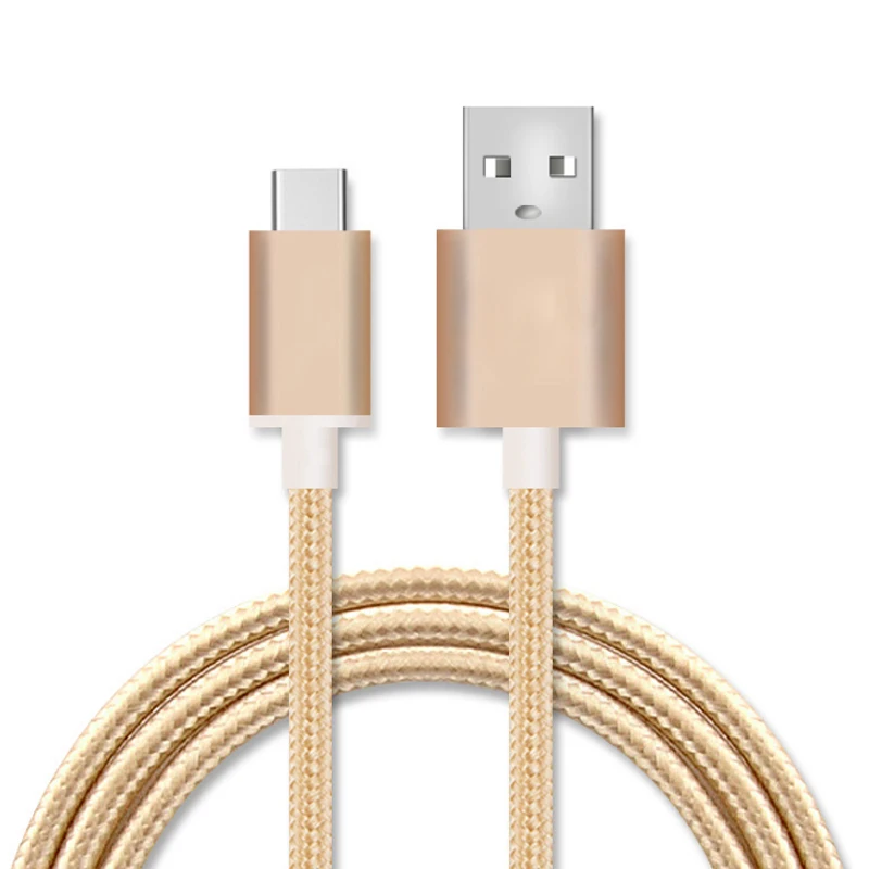 Mobile Phone fast charging data transferring usb type c cable Nylon Braided data cable for samsung galaxy S8