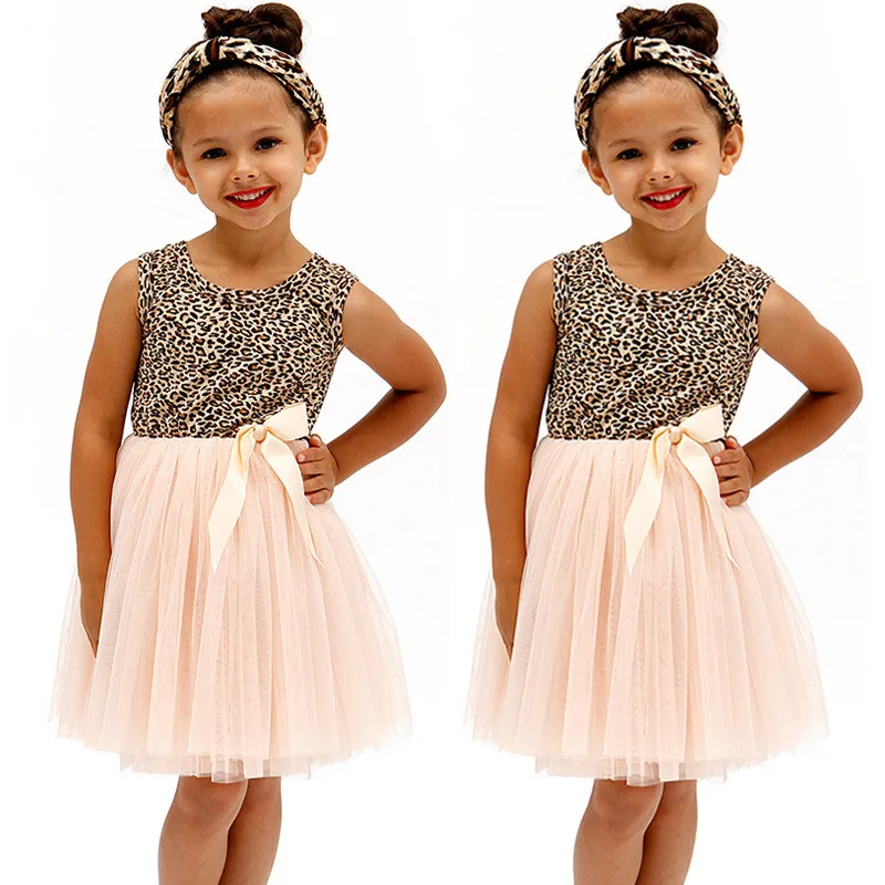 Baby Girls Princess 2016 font b Dress b font Leopard Tulle Bow Birthday Gown font b