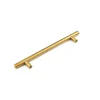 Brushed Brass Cabinet Hardware Euro Style Bar Handle Pull 96mm Hole Centers