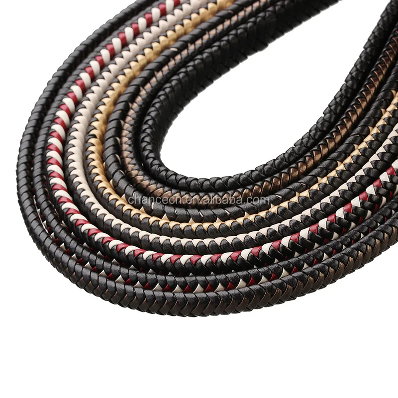 最好的质量编织 8毫米 12毫米平方形皮革绳