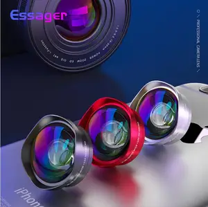Essager 4K Wide Angle Macro Lens for iPhone Huawei 0.6X+15X Phone Camera Lens Zoom Lens for Smartphone Cell Mobile Phone Lenses
