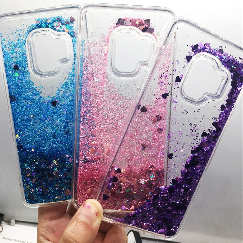 

Liquid Soft Coque Glitter Case For Samsung Galaxy J7 pro J5 2019 2018 Cover Silicon Case For J4 prime S8 S9 Plus Case