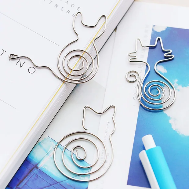 

Cartoon cat bird flowers shape paper clip material escolar bookmarks, As the picture