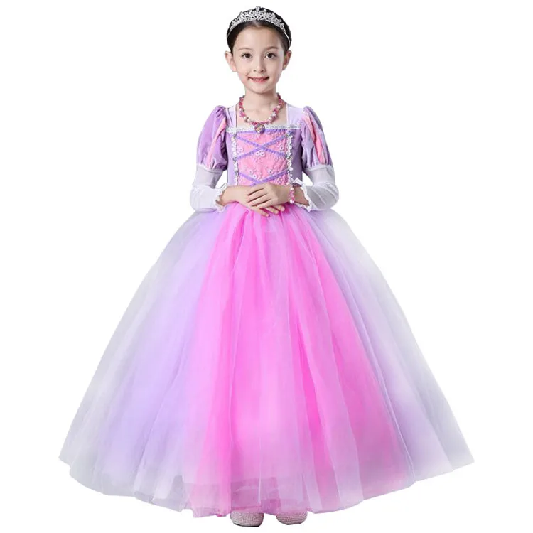 Wholesale girl Tangled Rapunzel princess Costume kids girl party dress  birthday dress