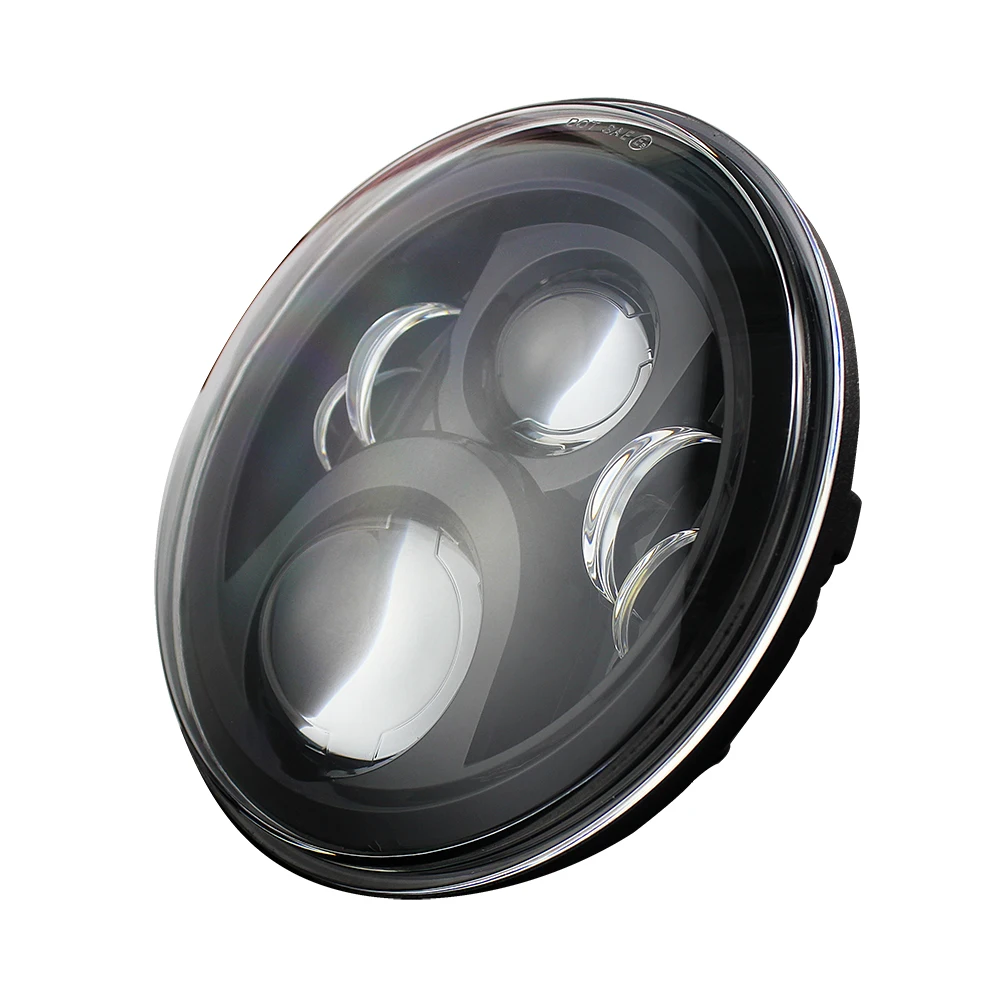 7" Inch Round LED Headlight Angle Eyes High Low Beam Kits For J-eep Wrangler JK  Motorcycle