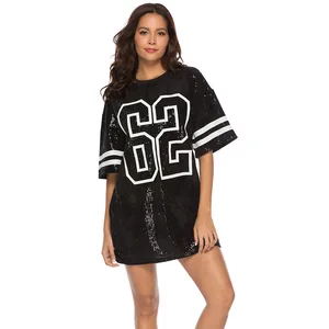 Short Sleeve Bling Graphic Logo Tee in stock women T-shirts with sequins