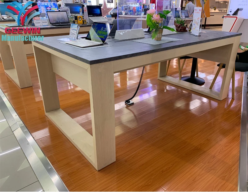 Retail Computer Shop Furniture Design Wood Computer Display Table
