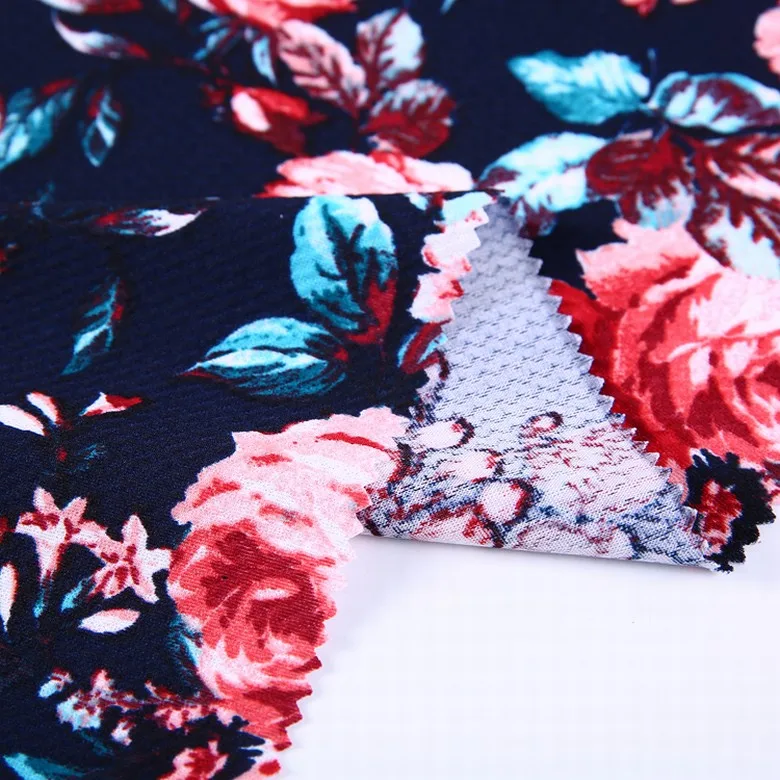 
China supplier knitting rice jersey fabric polyester printed fabric 200gsm 