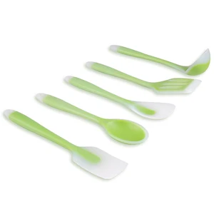 Image of Set of 5 BPA-free heat-resistant silicone utensils kitchenware with attractive color