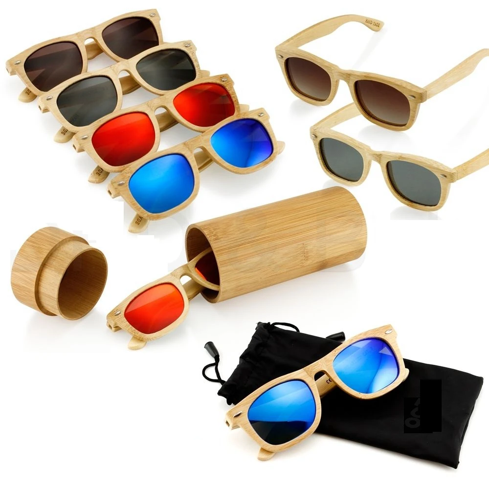 

luxury polarized spring hand made custom logo polarized bamboo glasses wooden sunglass 2021