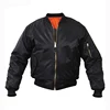 Custom High Quality Winter Windproof Orange Lining Black Bomber Jacket Wholesale