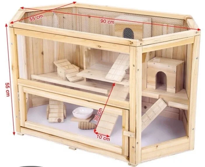 

Chinese Natural wooden large pet animal gerbil hamster house cages for sale, Nature or customization