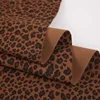 OEM 100%polyester imitation leather shoes leopard print shoe material faux suede fabric