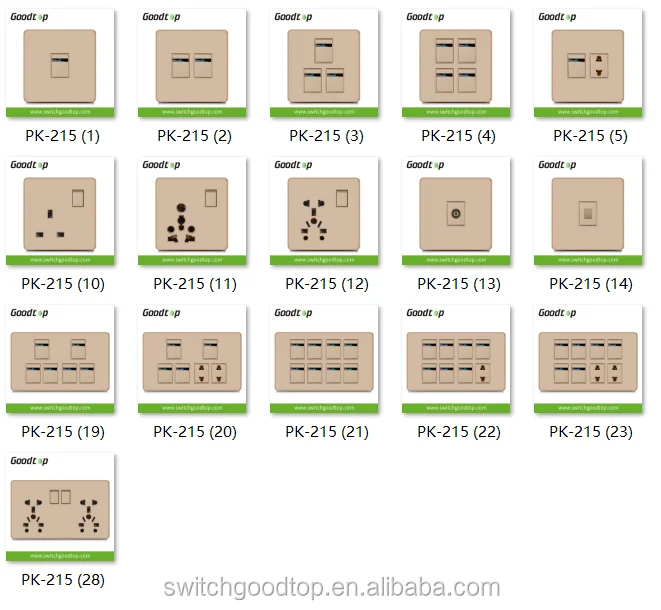 Pakistan Style Pk215 Series 6+2 Wall Switch And Socket Buy Electric Switch And Socket,New