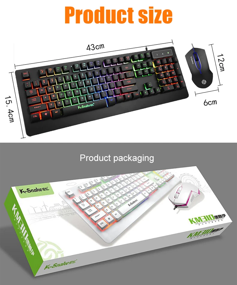 Ksnake Km310 Gaming Keyboard And Mouse Combo,Wholesale Mouse And