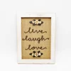 Burlap and Wood Wall Art Sign Plaque with Motivational Quotes Live Laugh Love