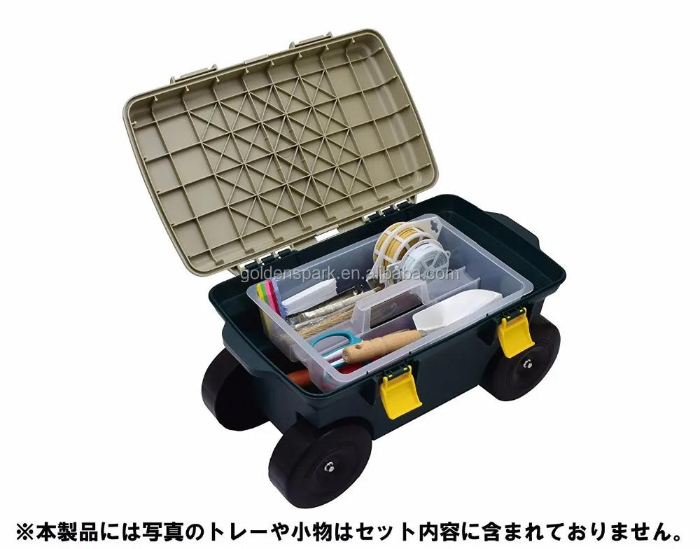 Garden Seat Tool Box With Swivel Top/garden Seat Cart/rolling Garden