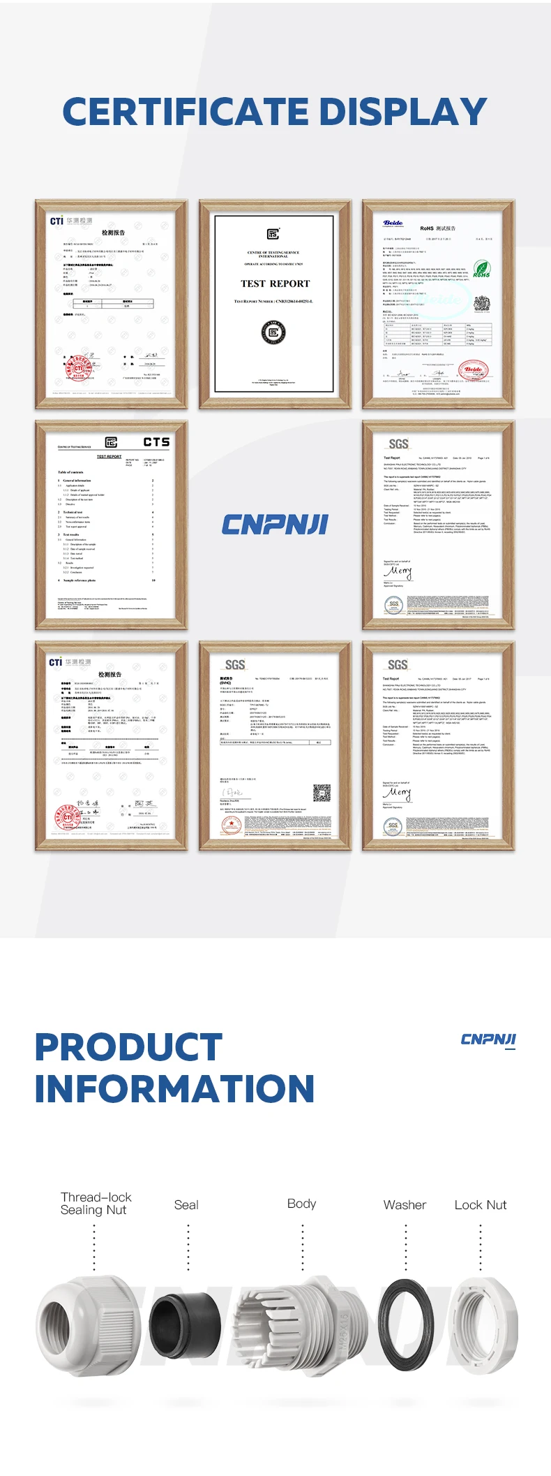 IP68 PP material Fiber Optic m75 cable gland For Closure