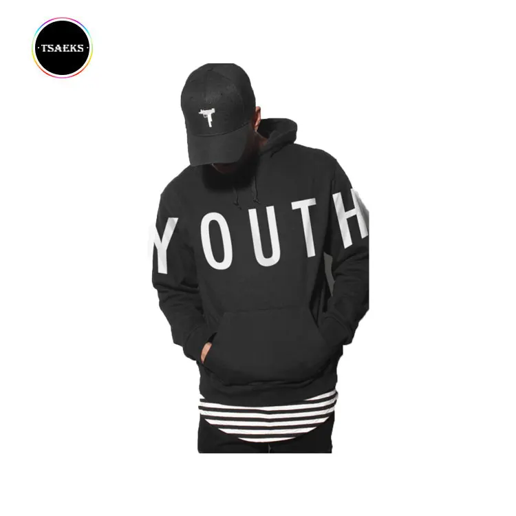 

Mens urban fashion streetwear hip hop black pullover hoodie