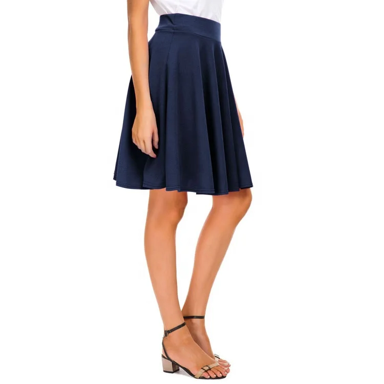 

Summer Sale Women Basic Versatile Stretchy Flared Casual Fashion Midi Pleated Skater Skirt