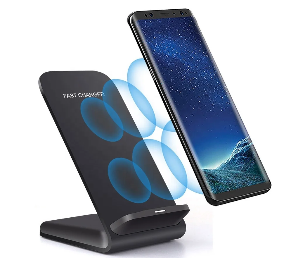 

New QI Fast charging H8 Dual 2 coils 10W wireless mobile phone Quick charger receiver holder station stand for apple, Black ,white