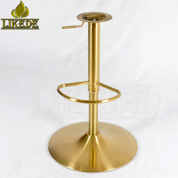 Gold Metal 304# Stainless Steel Trumpet Circle Round Bar Stool Base Furniture Legs Accessories