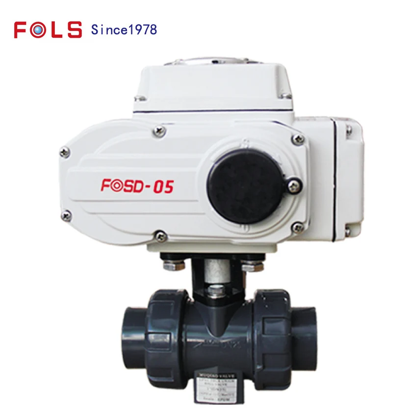 1/2 inch pvc plastic 2 way ball valve with 24vac electric