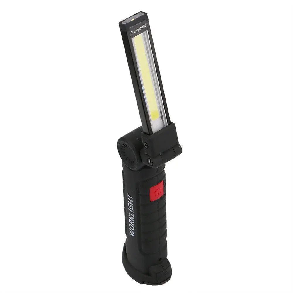 Dressffe COB+LED Worklight, COB+LED Rechargeable Magnetic Torch Flexible Inspection Lamp Cordless Worklight, Come with magnet and hook, Folding design