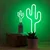 Cactus glass neon light sign neon desk sculpture lamp E