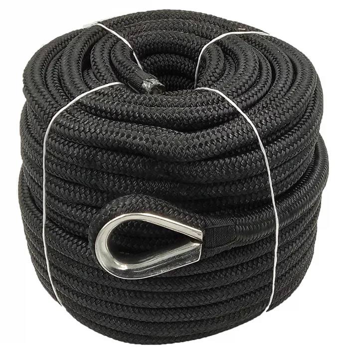 10mm on sale good flexibility,excellent abrasion resistance,double braid navy color anchor rope for mooring in kayak accessory