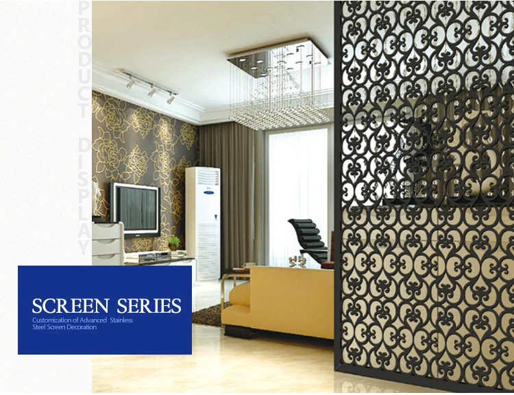 Chinese net style design sandblasted wire screen single panel room divider stainless steel screen room dividers partitions