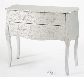 White Vintage Wooden Mother Of Pearl Inlay Chest Of Drawers Buy