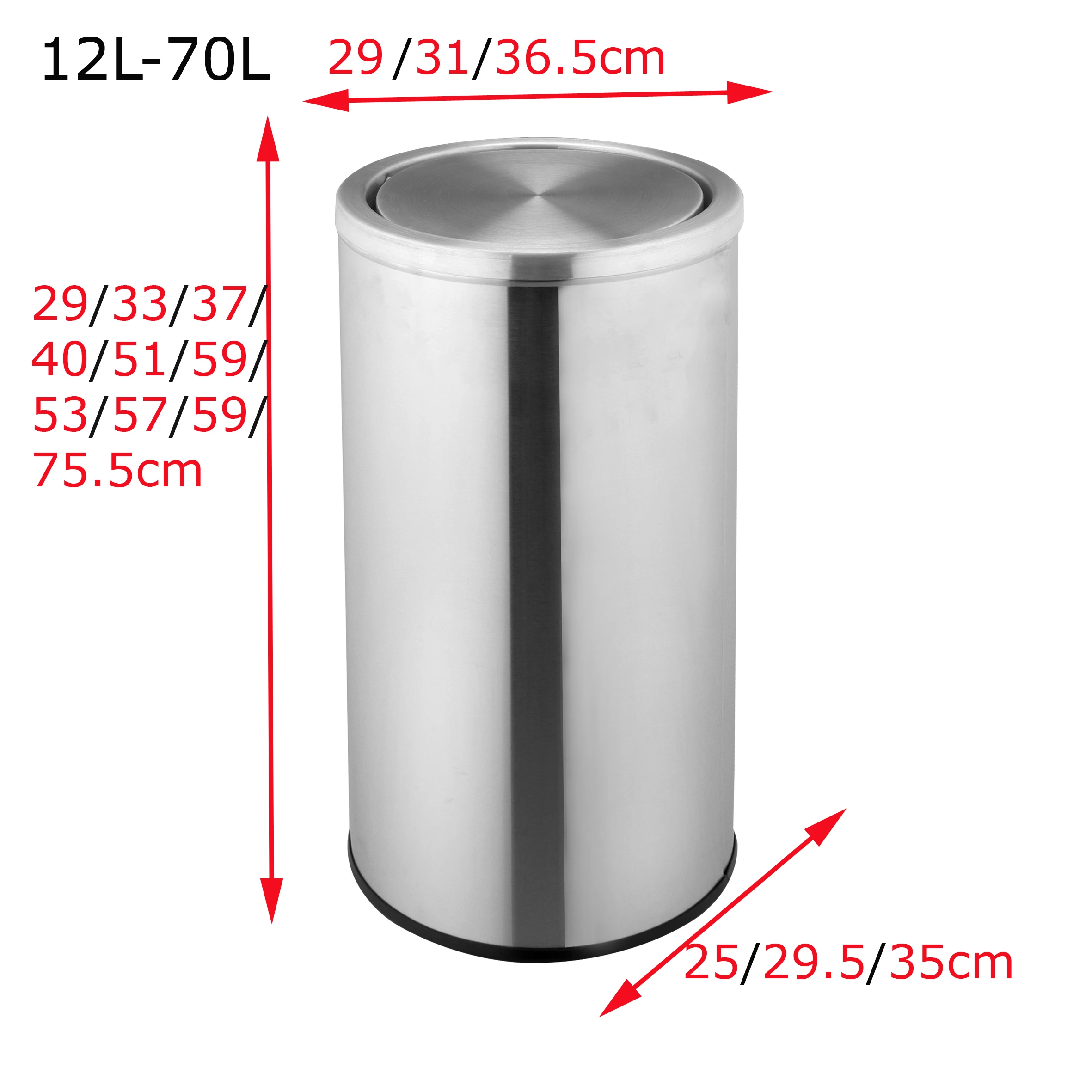 Metal Outdoor Medical Dustbin with lid hotel home office Stainless Steel rubbish bin